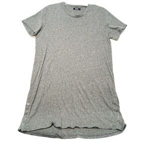 Michael Lauren's Simple Gray T-Shirt Dress with Snaps on Both Sides Size Med